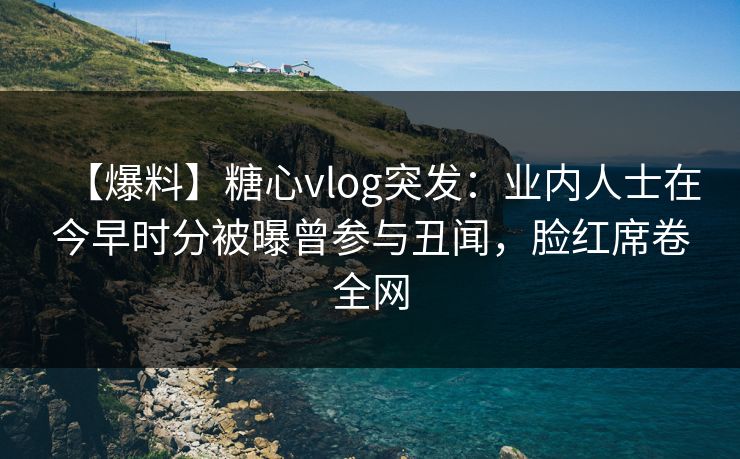 【爆料】糖心vlog突发：业内人士在今早时分被曝曾参与丑闻，脸红席卷全网
